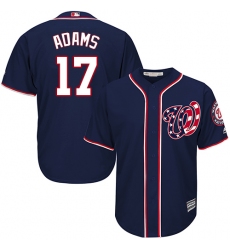 Youth Majestic Washington Nationals #17 Matt Adams Authentic Navy Blue Alternate 2 Cool Base MLB Jersey