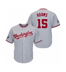 Youth Washington Nationals #15 Matt Adams Authentic Grey Road Cool Base 2019 World Series Bound Baseball Jersey