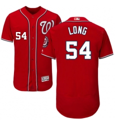 Men's Majestic Washington Nationals #54 Kevin Long Red Alternate Flex Base Authentic Collection MLB Jersey