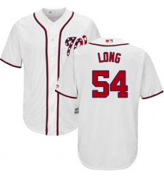 Men's Majestic Washington Nationals #54 Kevin Long Replica White Home Cool Base MLB Jersey