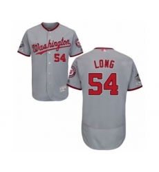 Men's Washington Nationals #54 Kevin Long Grey Road Flex Base Authentic Collection 2019 World Series Champions Baseball Jersey