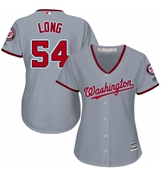 Women's Majestic Washington Nationals #54 Kevin Long Authentic Grey Road Cool Base MLB Jersey