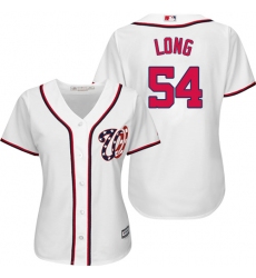 Women's Majestic Washington Nationals #54 Kevin Long Replica White Home Cool Base MLB Jersey
