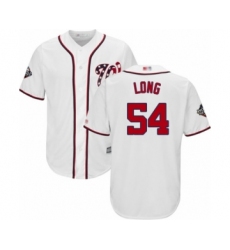Youth Washington Nationals #54 Kevin Long Authentic White Home Cool Base 2019 World Series Bound Baseball Jersey