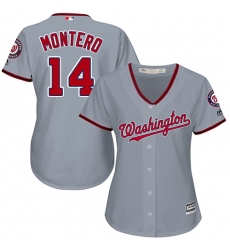 Women's Majestic Washington Nationals #14 Miguel Montero Replica Grey Road Cool Base MLB Jersey