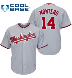 Youth Majestic Washington Nationals #14 Miguel Montero Replica Grey Road Cool Base MLB Jersey