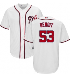 Men's Majestic Washington Nationals #53 Joaquin Benoit Replica White Home Cool Base MLB Jersey
