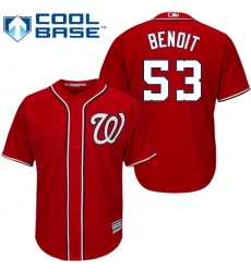 Youth Majestic Washington Nationals #53 Joaquin Benoit Replica Red Alternate 1 Cool Base MLB Jersey
