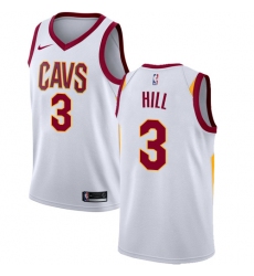 Men's Nike Cleveland Cavaliers #3 George Hill Authentic White NBA Jersey - Association Edition
