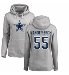 NFL Women's Nike Dallas Cowboys #55 Leighton Vander Esch Ash Name & Number Logo Pullover Hoodie