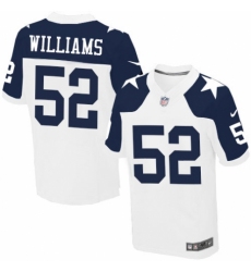 Men's Nike Dallas Cowboys #52 Connor Williams Elite White Throwback Alternate NFL Jersey
