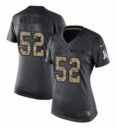 Women's Nike Dallas Cowboys #52 Connor Williams Limited Black 2016 Salute to Service NFL Jersey