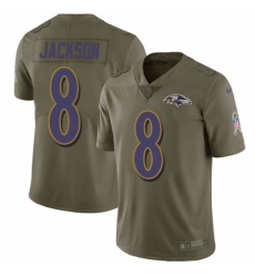 Men's Nike Baltimore Ravens #8 Lamar Jackson Limited Olive 2017 Salute to Service NFL Jersey Men's Nike Baltimore Ravens #8 Lamar Jackson Limited Olive 2017 Salute to Service NFL Jersey