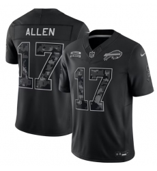 Men's Buffalo Bills #17 Josh Allen Black 2026 F.U.S.E. Salute to Service Limited Stitched Football Jersey
