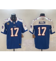 Men's Buffalo Bills #17 Josh Allen Blue White F.U.S.E. With 4-star C Football Stitched Jersey