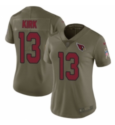 Women's Nike Arizona Cardinals #13 Christian Kirk Limited Olive 2017 Salute to Service NFL Jersey