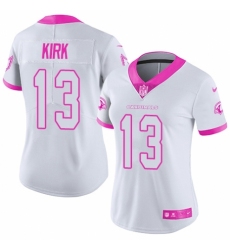 Women's Nike Arizona Cardinals #13 Christian Kirk Limited White/Pink Rush Fashion NFL Jersey