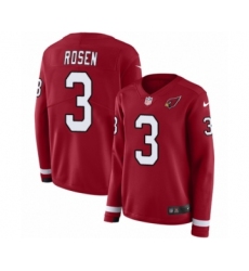 Women's Nike Arizona Cardinals #3 Josh Rosen Limited Red Therma Long Sleeve NFL Jersey