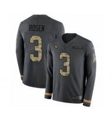 Youth Nike Arizona Cardinals #3 Josh Rosen Limited Black Salute to Service Therma Long Sleeve NFL Jersey