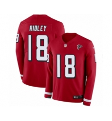 Men's Nike Atlanta Falcons #18 Calvin Ridley Limited Red Therma Long Sleeve NFL Jersey