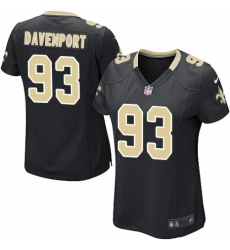 Women's Nike New Orleans Saints #93 Marcus Davenport Game Black Team Color NFL Jersey