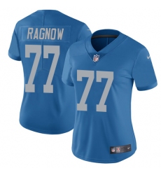 Women's Nike Detroit Lions #77 Frank Ragnow Blue Alternate Vapor Untouchable Limited Player NFL Jersey