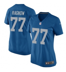 Women's Nike Detroit Lions #77 Frank Ragnow Game Blue Alternate NFL Jersey