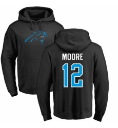 NFL Nike Carolina Panthers #12 D.J. Moore Black Name & Number Logo Pullover Hoodie