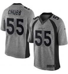 Men's Nike Denver Broncos #55 Bradley Chubb Limited Gray Gridiron NFL Jersey