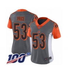 Women's Cincinnati Bengals #53 Billy Price Limited Silver Inverted Legend 100th Season Football Jersey