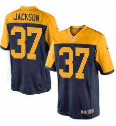 Youth Nike Green Bay Packers #37 Josh Jackson Navy Blue Alternate Vapor Untouchable Elite Player NFL Jersey