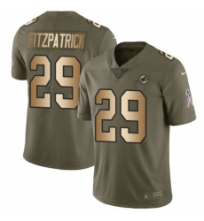 Youth Nike Miami Dolphins #29 Minkah Fitzpatrick Limited Olive Gold 2017 Salute to Service NFL Jersey