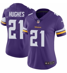Women's Nike Minnesota Vikings #21 Mike Hughes Purple Team Color Vapor Untouchable Limited Player NFL Jersey