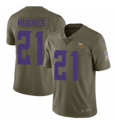 Youth Nike Minnesota Vikings #21 Mike Hughes Limited Olive 2017 Salute to Service NFL Jersey