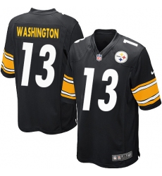 Men's Nike Pittsburgh Steelers #13 James Washington Game Black Team Color NFL Jersey