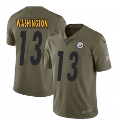 Men's Nike Pittsburgh Steelers #13 James Washington Limited Olive 2017 Salute to Service NFL Jersey