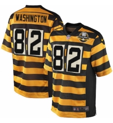 Men's Nike Pittsburgh Steelers #82 James Washington Elite Yellow Black Alternate 80TH Anniversary Throwback NFL Jersey