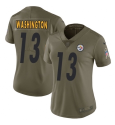 Women's Nike Pittsburgh Steelers #13 James Washington Limited Olive 2017 Salute to Service NFL Jersey