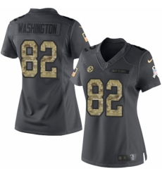 Women's Nike Pittsburgh Steelers #82 James Washington Limited Black 2016 Salute to Service NFL Jersey