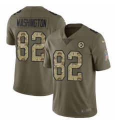 Youth Nike Pittsburgh Steelers #82 James Washington Limited Olive Camo 2017 Salute to Service NFL Jersey