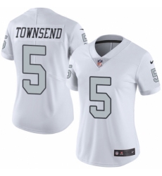 Women's Nike Oakland Raiders #5 Johnny Townsend Limited White Rush Vapor Untouchable NFL Jersey