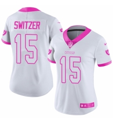 Women's Nike Oakland Raiders #15 Ryan Switzer Limited White/Pink Rush Fashion NFL Jersey