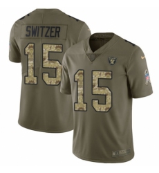 Youth Nike Oakland Raiders #15 Ryan Switzer Limited Olive/Camo 2017 Salute to Service NFL Jersey