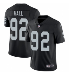 Men's Nike Oakland Raiders #92 P.J. Hall Black Team Color Vapor Untouchable Limited Player NFL Jersey