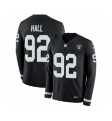 Men's Nike Oakland Raiders #92 P.J. Hall Limited Black Therma Long Sleeve NFL Jersey
