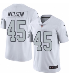 Men's Nike Oakland Raiders #45 Nick Nelson Limited White Rush Vapor Untouchable NFL Jersey