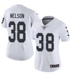 Women's Nike Oakland Raiders #38 Nick Nelson White Vapor Untouchable Limited Player NFL Jersey
