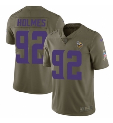 Men's Nike Minnesota Vikings #92 Jalyn Holmes Limited Olive 2017 Salute to Service NFL Jersey