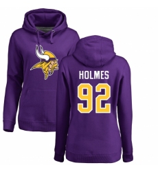 NFL Women's Nike Minnesota Vikings #92 Jalyn Holmes Purple Name & Number Logo Pullover Hoodie