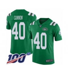 Men's New York Jets #40 Trenton Cannon Limited Green Rush Vapor Untouchable 100th Season Football Jersey